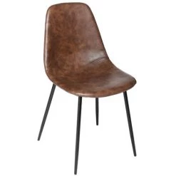 Lot De 2 Chaises Vladi Effet Cuir Marron Atmosphera -banc et tabouret Soldes Boutique 31489410 5