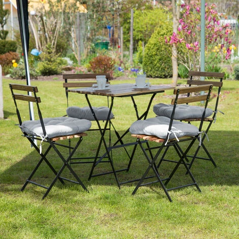 Relaxdays Coussin De Chaise Lot De 4 Lavable 10 Cm épaisseur Doux Moelleux Pour Siège De Jardin à Nouer 40 X 40 Cm Polyester, Gris 5 Relaxdays Coussin De Chaise Lot De 4 Lavable 10 Cm épaisseur Doux Moelleux Pour Siège De Jardin à Nouer 40 X 40 Cm Polyester, Gris – Image 3