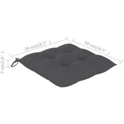 ASUPERMALL Coussins De Chaise 2 Pcs Anthracite 50x50x7 Cm Tissu -banc et tabouret Soldes Boutique 31946590 4