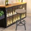 ETOILE Tabouret De Bar En Bois - Hauteur Réglable - Pivotant - Avec Dossier - En Acier Chromé - Charge Maximale : 180 Kg -banc et tabouret Soldes Boutique 31970133 1