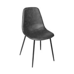 Chaise Vladi Effet Cuir Gris Atmosphera