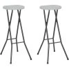 TRUE DEAL Tabourets De Bar Pliables 2 Pcs PEHD Et Acier Blanc -banc et tabouret Soldes Boutique 32194840 1
