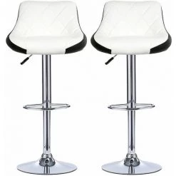 SIFREE Tabouret De Bar Lot De 4 Avec Siège Bien Rembourré,2 Design 2 Couleurs,tabourets En Simili-Cuir Réglable,Blanc Noir 10 SIFREE Tabouret De Bar Lot De 4 Avec Siège Bien Rembourré,2 Design 2 Couleurs,tabourets En Simili-Cuir Réglable,Blanc Noir -banc et tabouret Soldes Boutique 32327511 4
