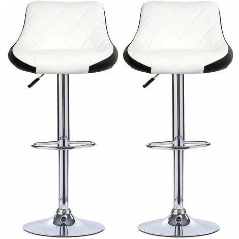 SIFREE Tabouret De Bar Lot De 4 Avec Siège Bien Rembourré,2 Design 2 Couleurs,tabourets En Simili-Cuir Réglable,Blanc Noir 6 SIFREE Tabouret De Bar Lot De 4 Avec Siège Bien Rembourré,2 Design 2 Couleurs,tabourets En Simili-Cuir Réglable,Blanc Noir – Image 4