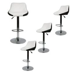 SIFREE Tabouret De Bar Lot De 4 Avec Siège Bien Rembourré,2 Design 2 Couleurs,tabourets En Simili-Cuir Réglable,Blanc Noir 11 SIFREE Tabouret De Bar Lot De 4 Avec Siège Bien Rembourré,2 Design 2 Couleurs,tabourets En Simili-Cuir Réglable,Blanc Noir -banc et tabouret Soldes Boutique 32327511 5