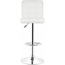 SIFREE Tabouret De Bar Lot De 2 En Similicuir Avec Siège Bien Rembourré, Tabourets Réglable,BLANC -banc et tabouret Soldes Boutique 32327568 3