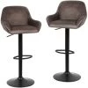 SIFREE Lot De 2 Tabouret De Bar Braga Tissu-Marron -banc et tabouret Soldes Boutique 32327653 1