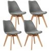 SiFree®TOP !! Lot De 4 Chaises Scandinaves Gris Foncé Avec Coussin -banc et tabouret Soldes Boutique 32327943 1