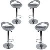 SIFREE GRIS GRIS !!! TABOURET DE BAR, LOT DE 4 CHAISE DE BAR,Reglable ABS Plastique -banc et tabouret Soldes Boutique 32328176 1