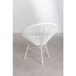 Chaise De Jardin Blanche New Acapulco SKLUM Polyéthylène - Acier - Blanc -banc et tabouret Soldes Boutique 32664574 5