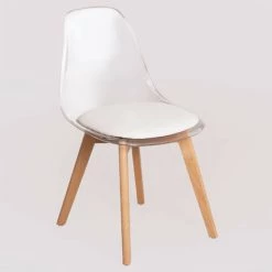 Chaise Transparente Avec Coussin Nordic SKLUM Polycarbonate - Bois - Transparent
