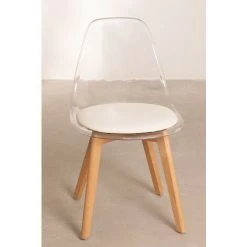 Chaise Transparente Avec Coussin Nordic SKLUM Polycarbonate - Bois - Transparent -banc et tabouret Soldes Boutique 32664589 4