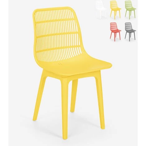 AHD AMAZING HOME DESIGN Chaise En Polypropylène Pour Cuisine, Bar, Restaurant, Jardin Moderne Bluetit | Jaune 3 AHD AMAZING HOME DESIGN Chaise En Polypropylène Pour Cuisine, Bar, Restaurant, Jardin Moderne Bluetit | Jaune