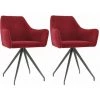 TRUE DEAL Chaises De Salle à Manger 2 Pcs Rouge Bordeaux Velours -banc et tabouret Soldes Boutique 32716027 1