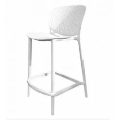 MEUBLETMOI Tabouret De Bar Hauteur 67 Cm Polypropylène Blanc - CARD - Blanc