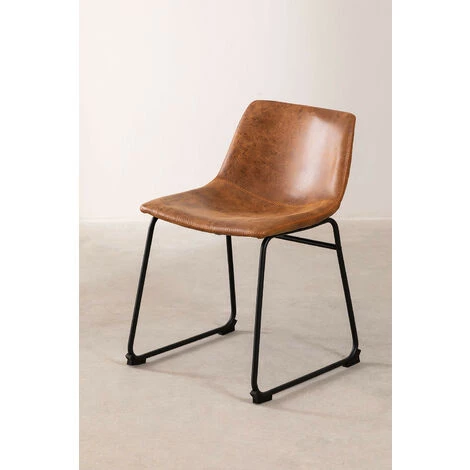 Chaise En Similicuir Ody Style SKLUM En Similicuir - Fer Café Vintage - Café Vintage 5 Chaise En Similicuir Ody Style SKLUM En Similicuir - Fer Café Vintage - Café Vintage – Image 3