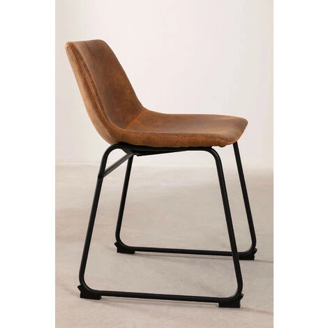 Chaise En Similicuir Ody Style SKLUM En Similicuir - Fer Café Vintage - Café Vintage 6 Chaise En Similicuir Ody Style SKLUM En Similicuir - Fer Café Vintage - Café Vintage – Image 4