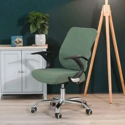LangRay Housse Extensible Housse De Siège Pour Chaise De Bureau Chaise De Bureau Pivotante Chaise Pivotante, Vert -banc et tabouret Soldes Boutique 32977908 3