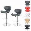 SiFree®Lot De 2 Chaises De Bar Design Dossier Rembourré Pivotantes Et Réglables En Hauteur 85 Cm - 105 Cm Gris - Gris