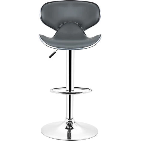 SiFree®Lot De 2 Chaises De Bar Design Dossier Rembourré Pivotantes Et Réglables En Hauteur 85 Cm - 105 Cm Gris - Gris 4 SiFree®Lot De 2 Chaises De Bar Design Dossier Rembourré Pivotantes Et Réglables En Hauteur 85 Cm - 105 Cm Gris - Gris – Image 2