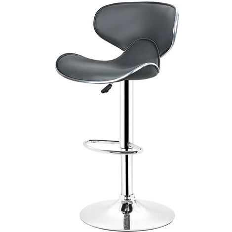 SiFree®Lot De 2 Chaises De Bar Design Dossier Rembourré Pivotantes Et Réglables En Hauteur 85 Cm - 105 Cm Gris - Gris 5 SiFree®Lot De 2 Chaises De Bar Design Dossier Rembourré Pivotantes Et Réglables En Hauteur 85 Cm - 105 Cm Gris - Gris – Image 3