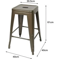 SKECTEN Lot De 4 Tabouret De Bar Industriel Haut 61cm - Chaise Empilable Repos-pied Et Protège-pied 8 SKECTEN Lot De 4 Tabouret De Bar Industriel Haut 61cm - Chaise Empilable Repos-pied Et Protège-pied -banc et tabouret Soldes Boutique 33016784 2