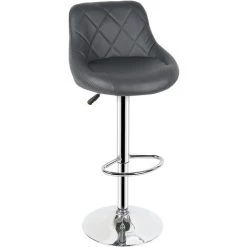 SKECTEN Tabouret De Bar Lot De 2 Avec Siège Bien Rembourré, 2 Design 2 Couleurs, Tabourets En Simili-Cuir Réglable, Gris -banc et tabouret Soldes Boutique 33016999 5