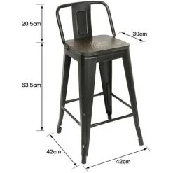 YONGQING Lot De 4 Tabouret Tolix Avec Petit Dossier Pauchard Style - Rétro-noir-66.5*40*40cm - Rétro-noir 10 YONGQING Lot De 4 Tabouret Tolix Avec Petit Dossier Pauchard Style - Rétro-noir-66.5*40*40cm - Rétro-noir -banc et tabouret Soldes Boutique 33024477 4