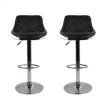 YONGQING Lot De 2Tabouret De Bar Avec Siège Bien Rembourré,tabourets En Cuir Artificiel - Noir-blanc -banc et tabouret Soldes Boutique 33025045 1