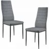 HELLOSHOP26 Lot De 2 Chaises De Salle à Manger Siège De Cuisine Rembourré Acier Et Polyester 96 Cm Gris - Gris 2 HELLOSHOP26 Lot De 2 Chaises De Salle à Manger Siège De Cuisine Rembourré Acier Et Polyester 96 Cm Gris - Gris -banc et tabouret Soldes Boutique 33029512 1
