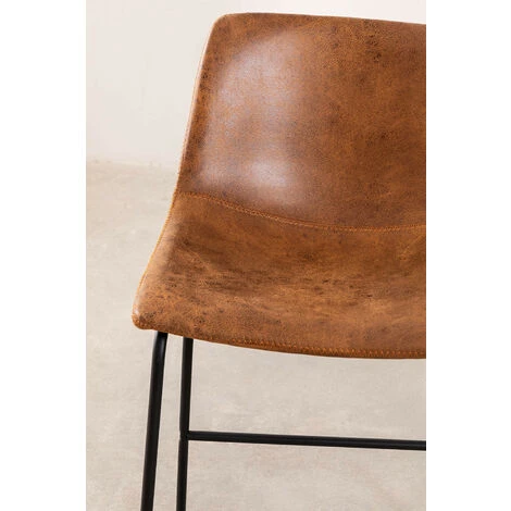 Tabouret Haut Rembourré En Similicuir Ody Style SKLUM En Similicuir - Fer Camel Vintage - ↑65 Cm Camel Vintage 7 Tabouret Haut Rembourré En Similicuir Ody Style SKLUM En Similicuir - Fer Camel Vintage - ↑65 Cm Camel Vintage – Image 5