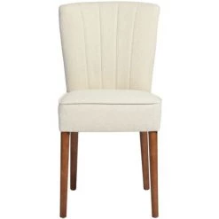 HOMEINBOX 3784 Thaddeus Salle à Manger Lot De 2 Chaises Capitonnées En Tissu Beige