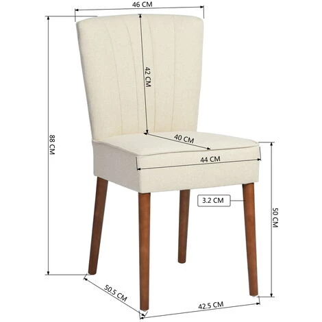 HOMEINBOX 3784 Thaddeus Salle à Manger Lot De 2 Chaises Capitonnées En Tissu Beige 7 HOMEINBOX 3784 Thaddeus Salle à Manger Lot De 2 Chaises Capitonnées En Tissu Beige – Image 5