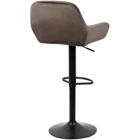 SKECTEN Lot De 4 Tabouret De Bar En Velours Hauteur D'assise Réglable 60-82 Cm Pour Bar Salle à Manger Salon - Marron 5 SKECTEN Lot De 4 Tabouret De Bar En Velours Hauteur D'assise Réglable 60-82 Cm Pour Bar Salle à Manger Salon - Marron – Image 3