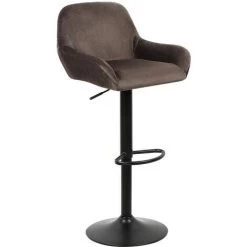 SKECTEN Lot De 4 Tabouret De Bar En Velours Hauteur D'assise Réglable 60-82 Cm Pour Bar Salle à Manger Salon - Marron 11 SKECTEN Lot De 4 Tabouret De Bar En Velours Hauteur D'assise Réglable 60-82 Cm Pour Bar Salle à Manger Salon - Marron -banc et tabouret Soldes Boutique 33221697 5