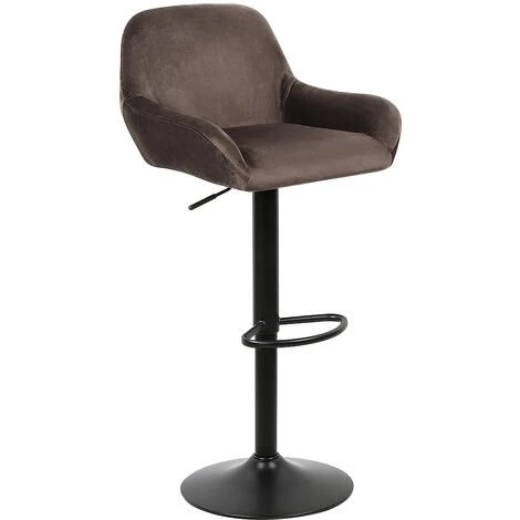 SKECTEN Lot De 4 Tabouret De Bar En Velours Hauteur D'assise Réglable 60-82 Cm Pour Bar Salle à Manger Salon - Marron 7 SKECTEN Lot De 4 Tabouret De Bar En Velours Hauteur D'assise Réglable 60-82 Cm Pour Bar Salle à Manger Salon - Marron – Image 5