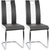SKECTEN Lot De 2 Chaise Salle à Manger Cuisine Bien Rembourrage Pieds En Métal Siège L 39.5 X P 49 Cm Noir Blanc -banc et tabouret Soldes Boutique 33221793 1