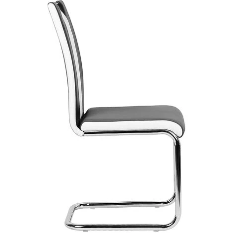 SKECTEN Lot De 2 Chaise Salle à Manger Cuisine Bien Rembourrage Pieds En Métal Siège L 39.5 X P 49 Cm Noir Blanc 6 SKECTEN Lot De 2 Chaise Salle à Manger Cuisine Bien Rembourrage Pieds En Métal Siège L 39.5 X P 49 Cm Noir Blanc – Image 4