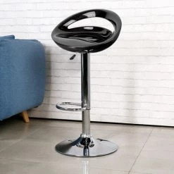 SKECTEN Tabourets De Bar Lot De 2, Chaise De Bar, Tabouret De Bar En ABS Plastique Avec Repose-Pieds, Hauteur Réglables Sur Poignée, Pour Cuisine, Bar, Bistrot, Noir -banc et tabouret Soldes Boutique 33221803 4