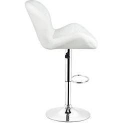 SKECTEN Lot De 2 Tabouret De Bar Réglable En Hauteur Chaise Haute Pour Bar Avec Dossier Siège Rembouré En PU Pied En Métal, Blanc 9 SKECTEN Lot De 2 Tabouret De Bar Réglable En Hauteur Chaise Haute Pour Bar Avec Dossier Siège Rembouré En PU Pied En Métal, Blanc -banc et tabouret Soldes Boutique 33222518 3