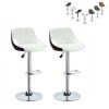 SKECTEN Lot De 2 Tabouret De Bar Confortable Dossier Rembourré Pivotantes Et Réglables En Hauteur 59cm-79cm, Blanc+noir 2 SKECTEN Lot De 2 Tabouret De Bar Confortable Dossier Rembourré Pivotantes Et Réglables En Hauteur 59cm-79cm, Blanc+noir -banc et tabouret Soldes Boutique 33222653 1