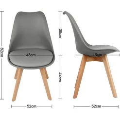 SKECTEN 4 Chaises Design Confortable Moderne, Chaise Salle A Manger Scandinave Rétro Pied En Bois, Chaise De Cuisine Contemporain Rembourré, Gris Foncé 10 SKECTEN 4 Chaises Design Confortable Moderne, Chaise Salle A Manger Scandinave Rétro Pied En Bois, Chaise De Cuisine Contemporain Rembourré, Gris Foncé -banc et tabouret Soldes Boutique 33223654 4