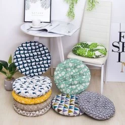 BETTERLIFE 4 Coussins De Siège 40x40cm, Coussins De Chaise Pour Intérieur Et Extérieur - Décoration De Mobilier De Jardin Coussins De Chaise. (Ronde,C) -banc et tabouret Soldes Boutique 33230272 2