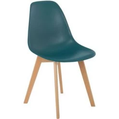 Lot De 2 Chaises De Salle à Manger Scand Nordic SKLUM Polypropylène - Bois De Hêtre - Bleu Turquoise Intense