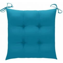 ASUPERMALL Coussins De Chaise 2 Pcs Bleu Clair 40x40x7 Cm Tissu -banc et tabouret Soldes Boutique 33374859 2