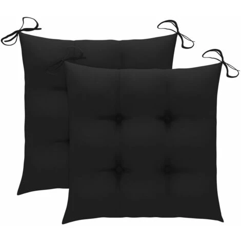 ASUPERMALL Coussins De Chaise 2 Pcs Noir 40x40x7 Cm Tissu 3 ASUPERMALL Coussins De Chaise 2 Pcs Noir 40x40x7 Cm Tissu
