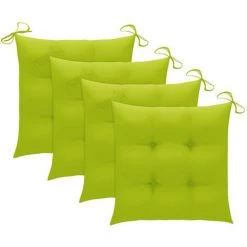 ASUPERMALL Coussins De Chaise 4 Pcs Vert Vif 40x40x7 Cm Tissu