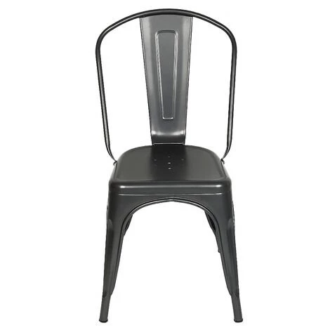 SKECTEN Lot 4 Chaises Industrielles En Métal Avec Dossier Détachable Chaises Pour Bistrot Salle à Manger Bar Café 45 X 85CM Noir 6 SKECTEN Lot 4 Chaises Industrielles En Métal Avec Dossier Détachable Chaises Pour Bistrot Salle à Manger Bar Café 45 X 85CM Noir – Image 4