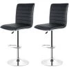 YONGQING Lot De 2 Chaises De Bar Pied En Métal Pivotantes Et Réglables En Hauteur Noir - Noir -banc et tabouret Soldes Boutique 33501147 1