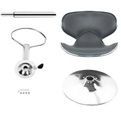 YONGQING Lot De 6 Chaise De Bar Tournante Réglable En Hauteur Tabouret De Bar En Similicuir Tabourets Réglable, Gris - Gris 10 YONGQING Lot De 6 Chaise De Bar Tournante Réglable En Hauteur Tabouret De Bar En Similicuir Tabourets Réglable, Gris - Gris -banc et tabouret Soldes Boutique 33501268 4